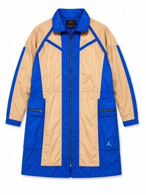 Jordan Brand Women's L Long Colorblock Utility Jacket Royal Blue Tan